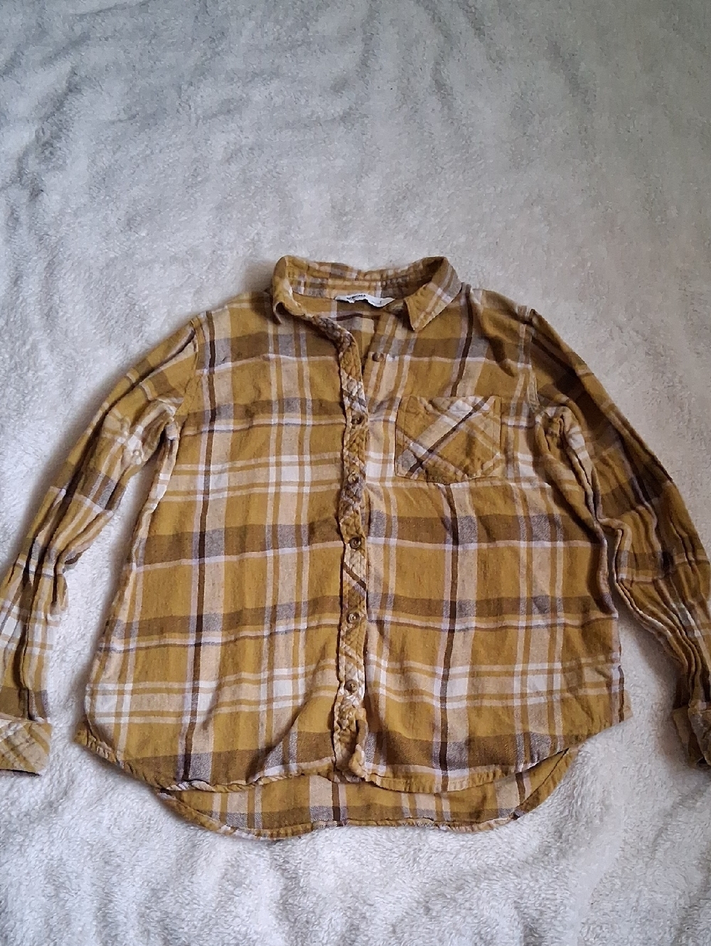 Sonoma Mustard Plaid Button-Front Shirt